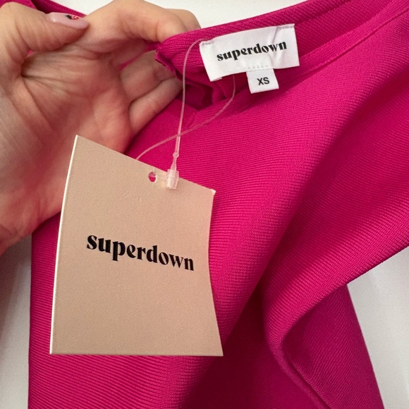 Superdown hot pink long sleeve mini dress - Picture 3 of 3